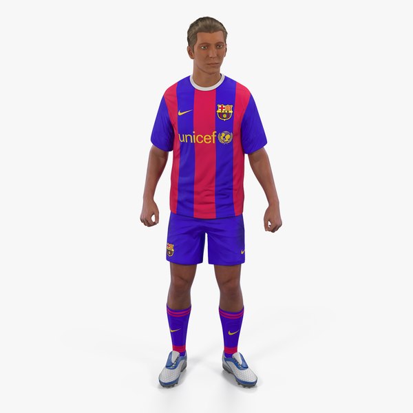 soccer football player barcelona 3D model