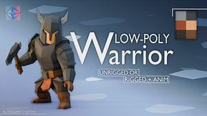 RIGGED  ANIM VERSION LOW-POLY WARRIOR 3D model