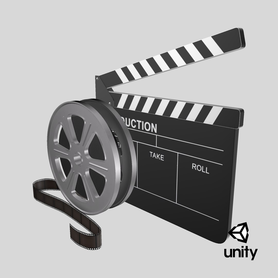 3D Film Reel And Clapperboard Set https://p.turbosquid.com/ts-thumb/uA/Vxt8vw/74/stemcell_unity_render/png/1710608275/1920x1080/fit_q87/5218fde2a3110ab504e1de9fbc6dc2645608b6ae/stemcell_unity_render.jpg
