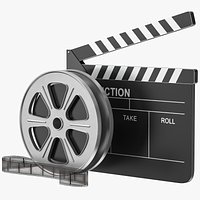 Film Reel And Clapperboard Set