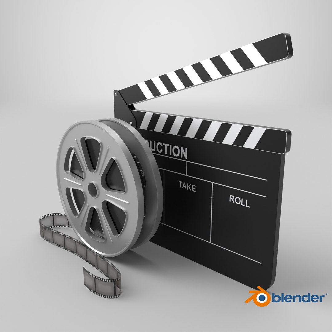 3D Film Reel And Clapperboard Set https://p.turbosquid.com/ts-thumb/uA/Vxt8vw/A9/stemcell_blender_cycles_render/png/1710608260/1920x1080/fit_q87/56d6c11138f7f61c1d80e2286ede180209f03026/stemcell_blender_cycles_render.jpg
