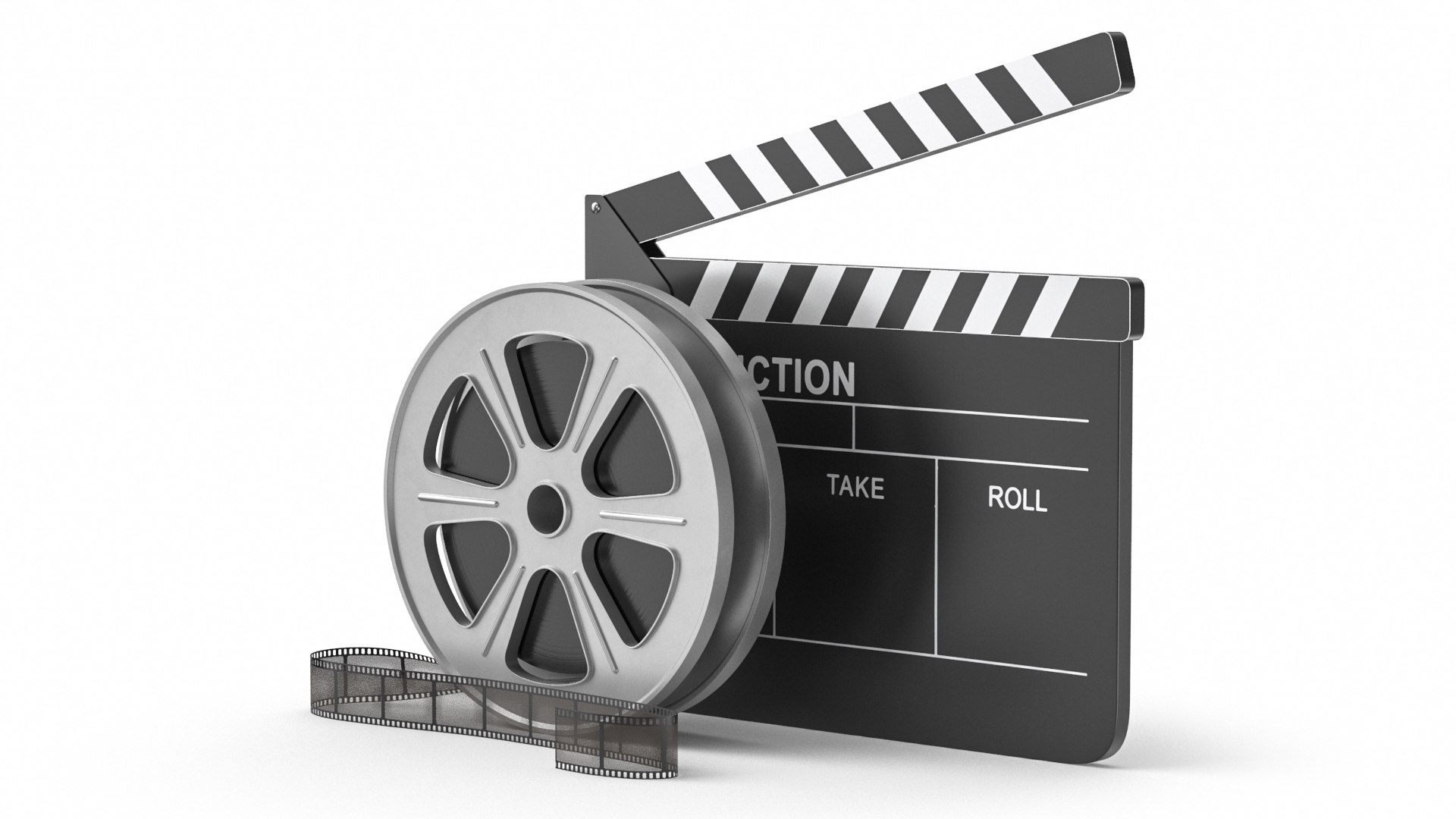 3D Film Reel And Clapperboard Set https://p.turbosquid.com/ts-thumb/uA/Vxt8vw/uV/filmmaking2/jpg/1707929183/1920x1080/fit_q87/c205099288385b96492243266596878bcc70074f/filmmaking2.jpg