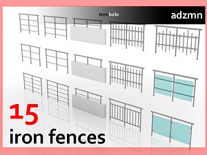 3dsmax iron fences set 15