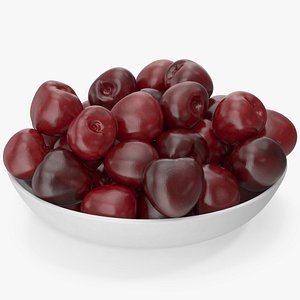 3D sweet cherries plate v