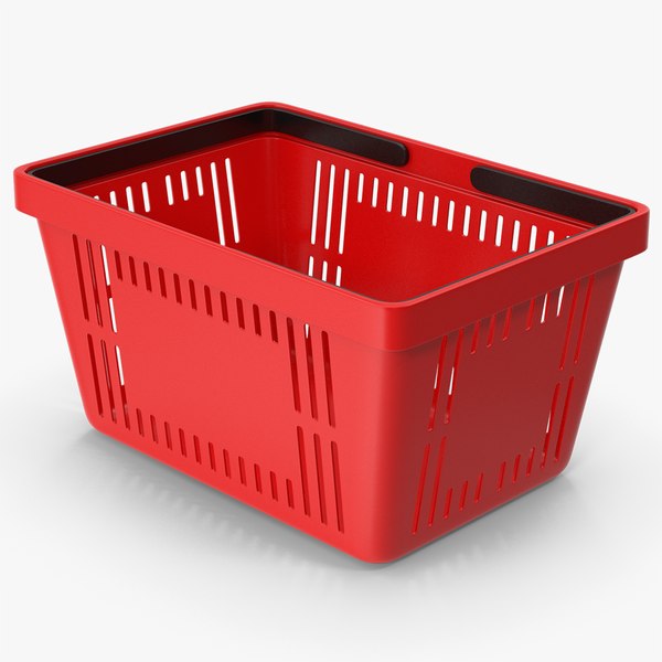 Red Shopping Basket 3D model