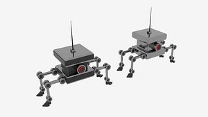 3D cube burger bot model