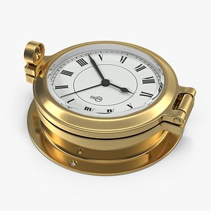 3D brass ship clock