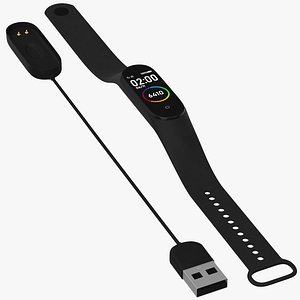 Mi Band 4 Unfastened With Charger 3D
