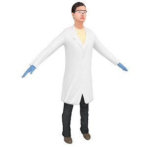 female scientist 3D model