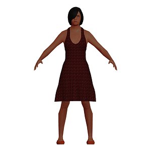 woman red dress 3D model