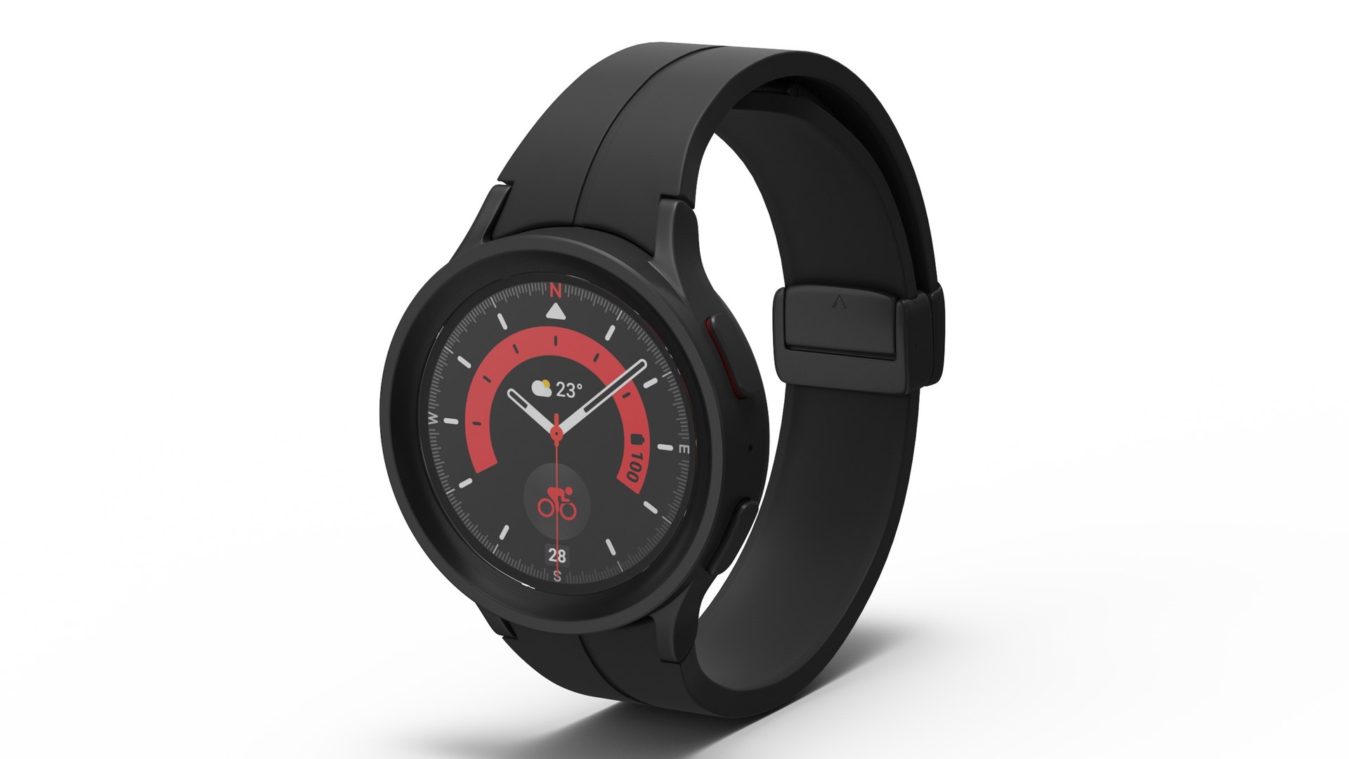 Black Samsung Galaxy Watch 5 Pro 45mm 3D model preview