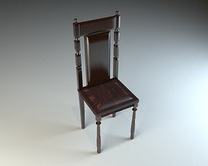 3d wooden chair