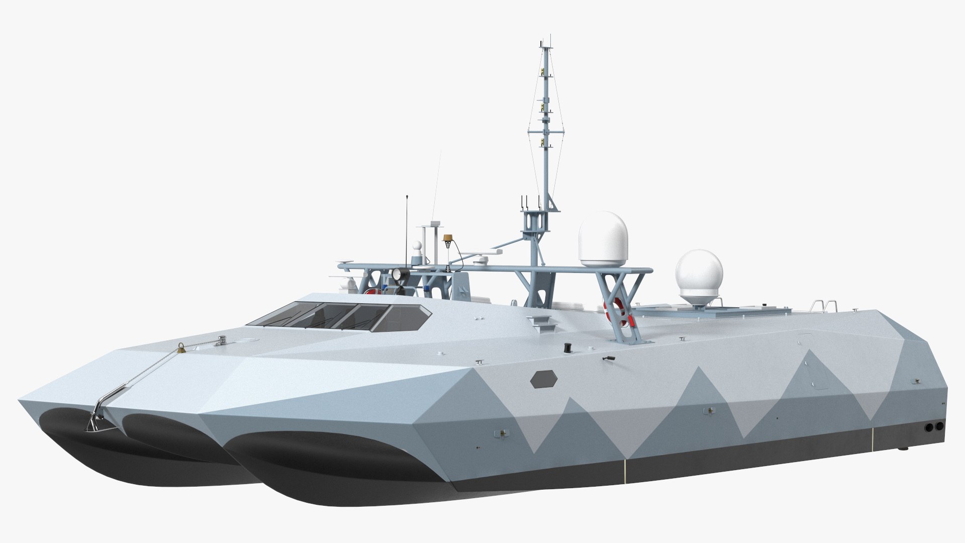 M80 Stiletto Stealth Naval Ship Rigged 3D model preview