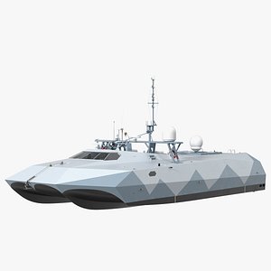 M80 Stiletto Stealth Naval Ship Rigged