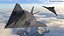 Aviones militares furtivos en vuelo