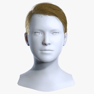 3D Classic Short Side Swept Hair Low-Poly - Game Ready model