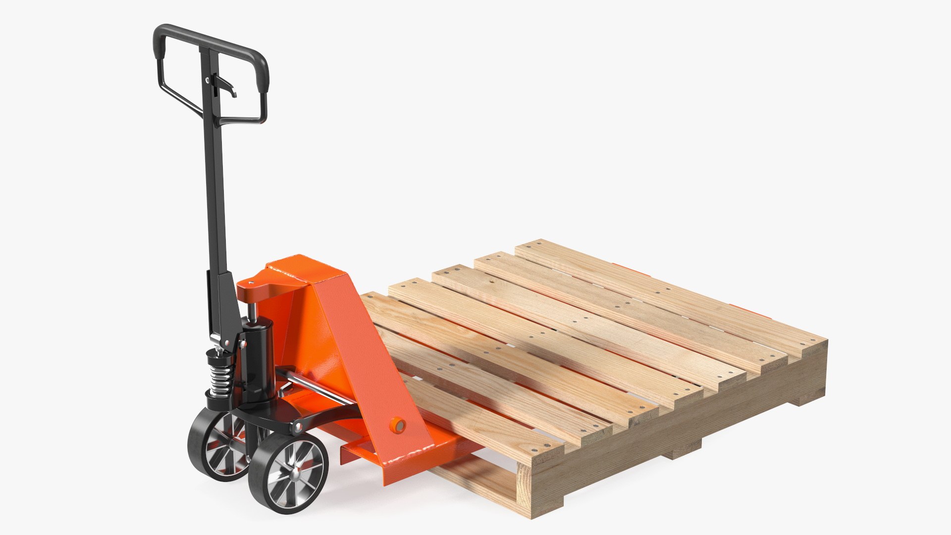 Hydraulic Trolley with Wooden Pallet 3D model preview