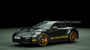 3D Porsche 911 992 GT3 RS Black Gold
