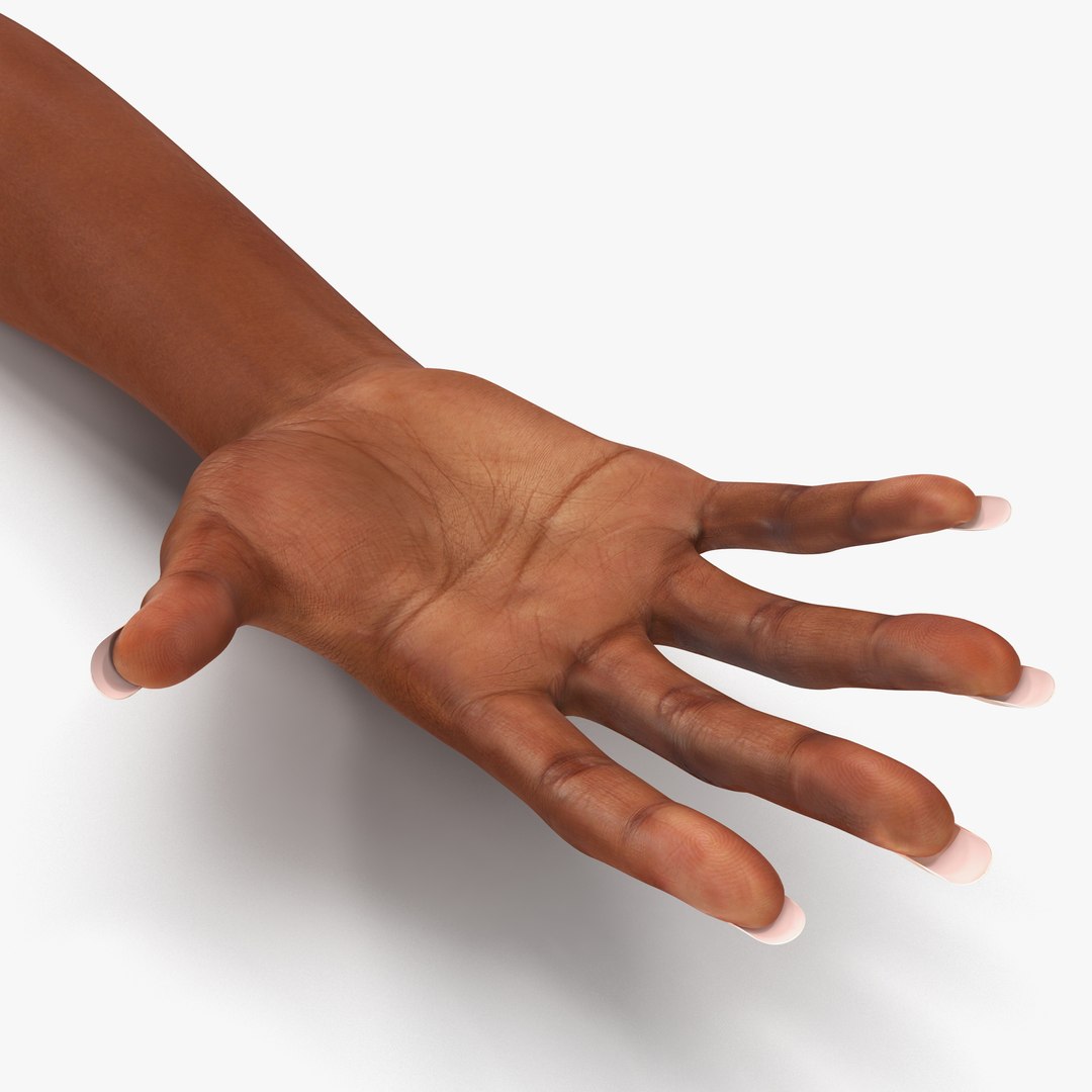 Female Hand African American Rigged 3D Model 3D model preview