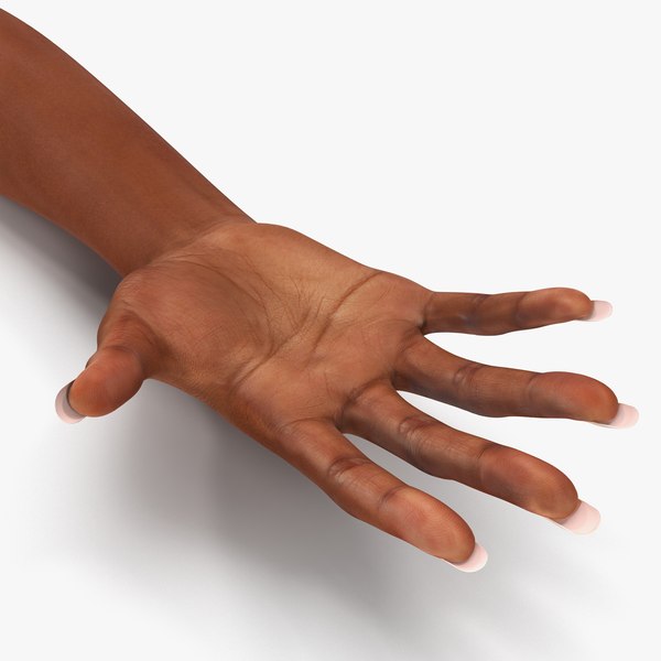 3d female hand african american model