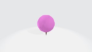3D low-poly cotton candy model