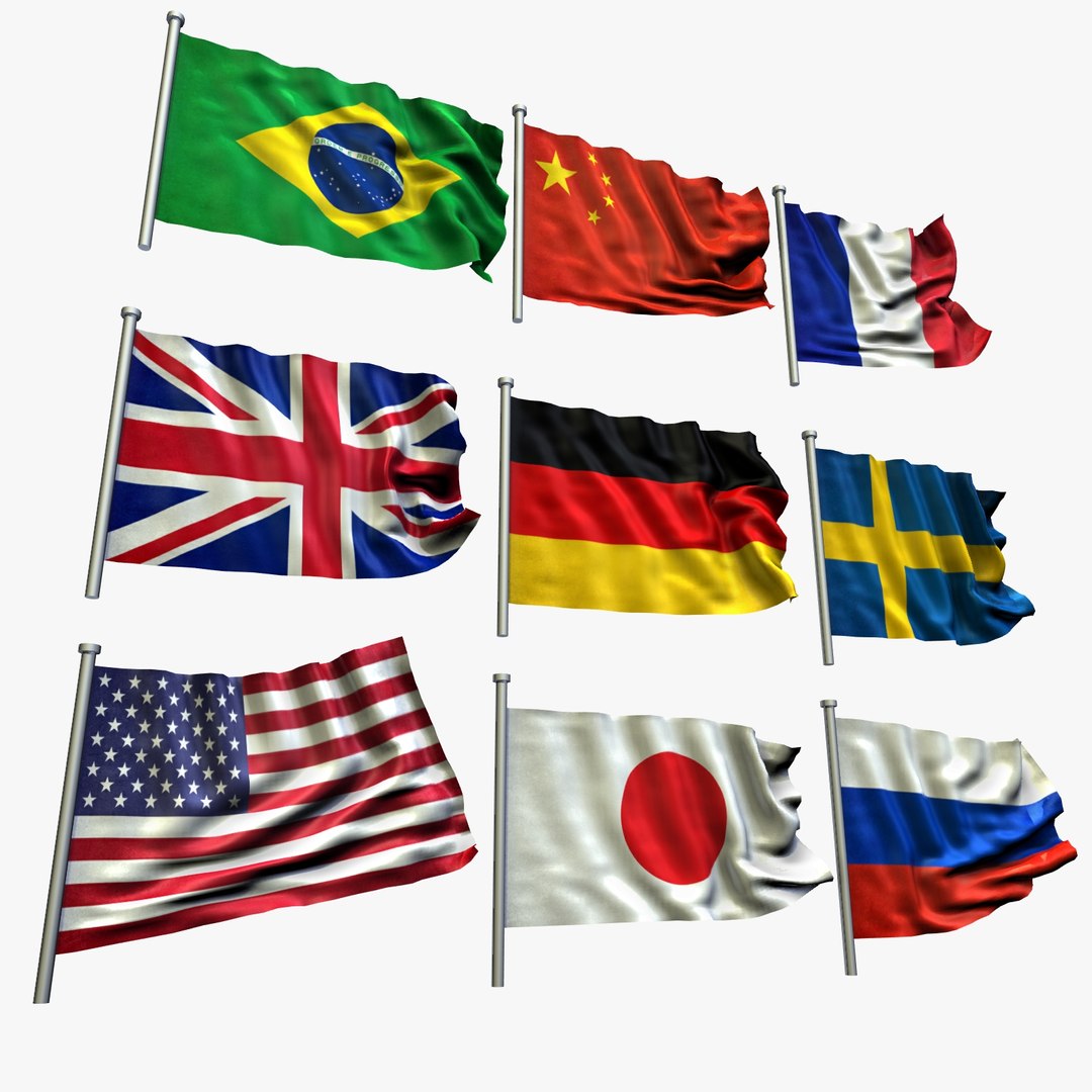 3d Model Of Realisticly Deformed Flags
