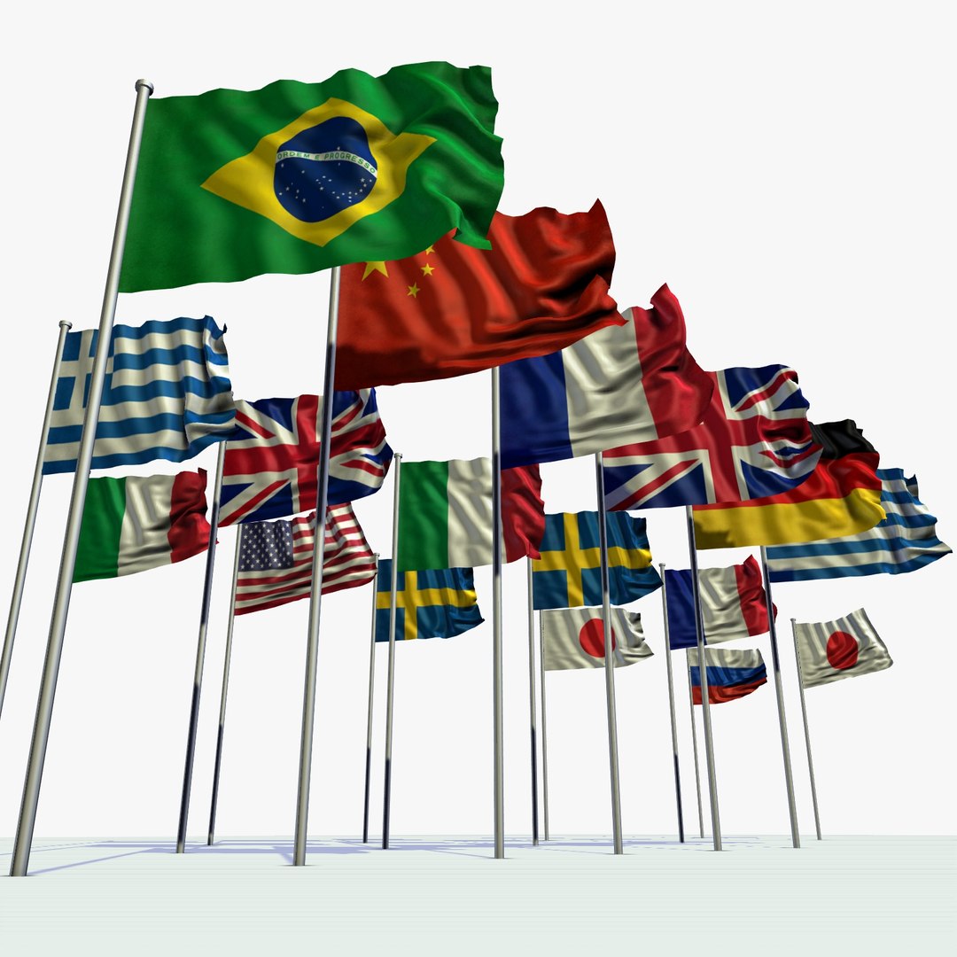 3d Model Of Realisticly Deformed Flags