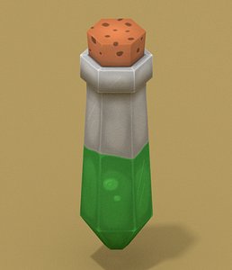 3d model cute bottle poison