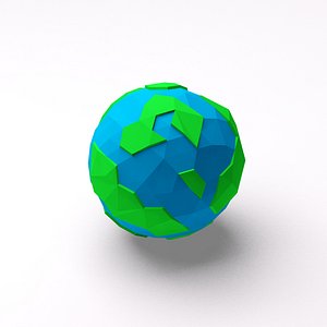 Cartoon low poly planet