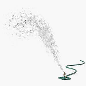Impact Lawn Sprinkler with Water Spray 3D model