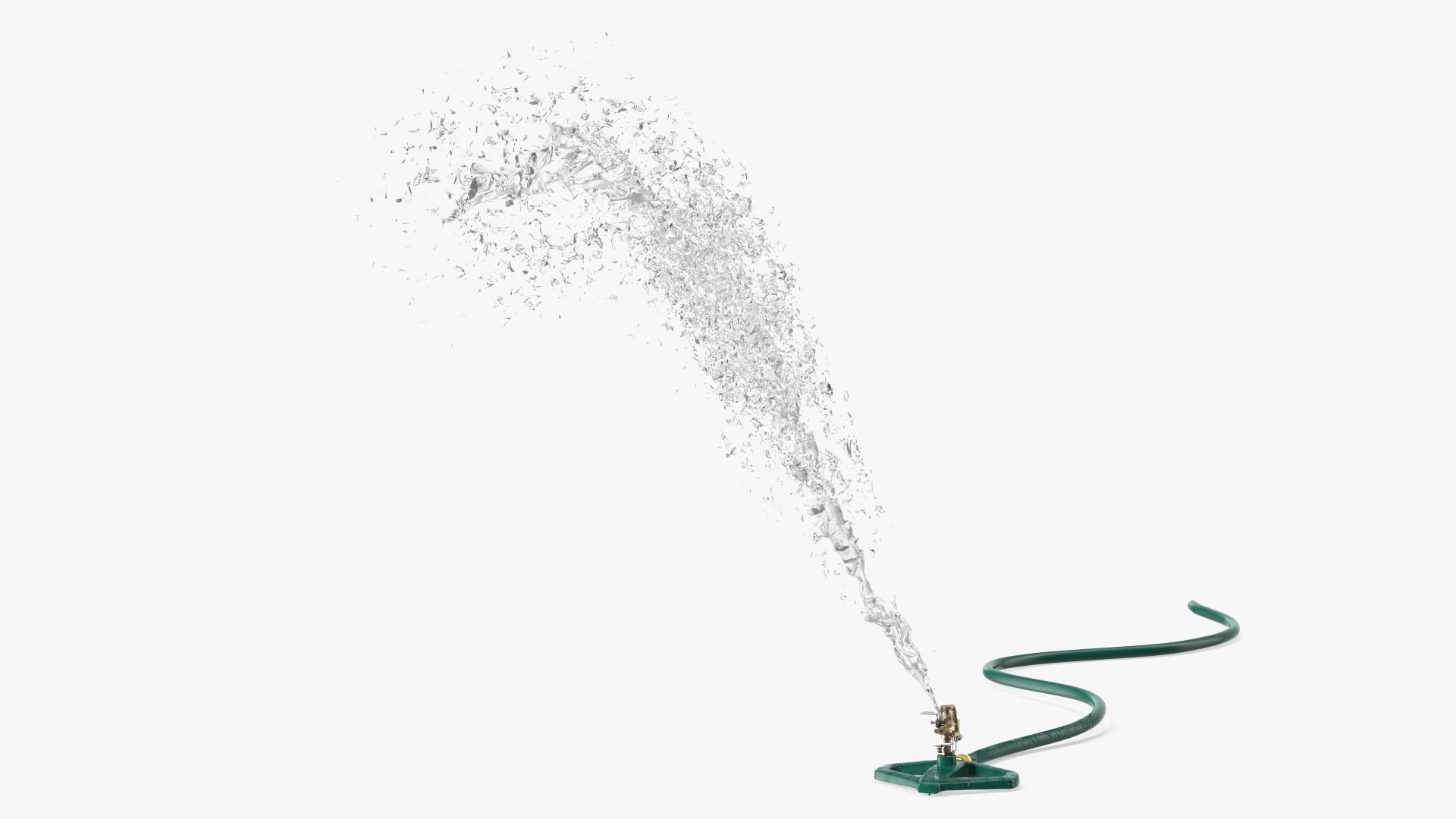 Impact Lawn Sprinkler with Water Spray 3D model preview
