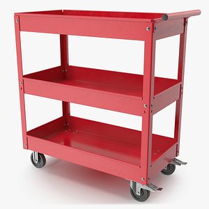 Service Utility Cart 3 Shelf 3D Model