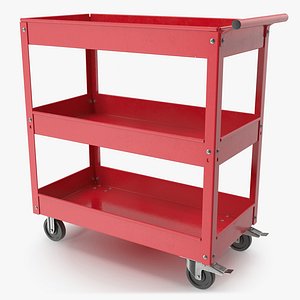 Service Utility Cart 3 Shelf 3D Model