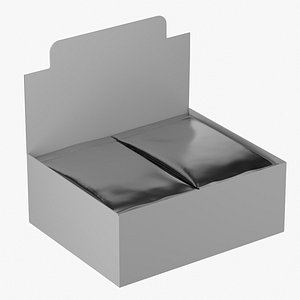3D Trading Card Pack in a Box Mockup