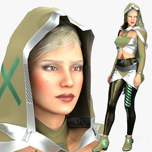 Realistic Rigged Style Action Girl-Shina Character 3D Model 3D model
