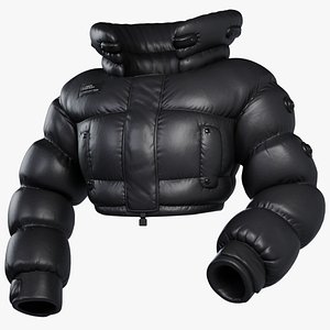 Black Puffer Jacket 3D