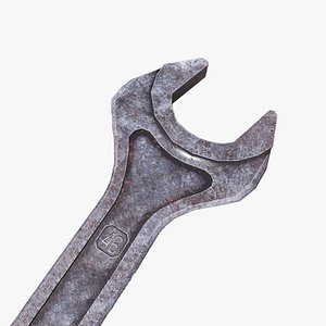 3D Old dirty soviet wrench Made in USSR