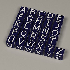 3d boxes alphabet letters