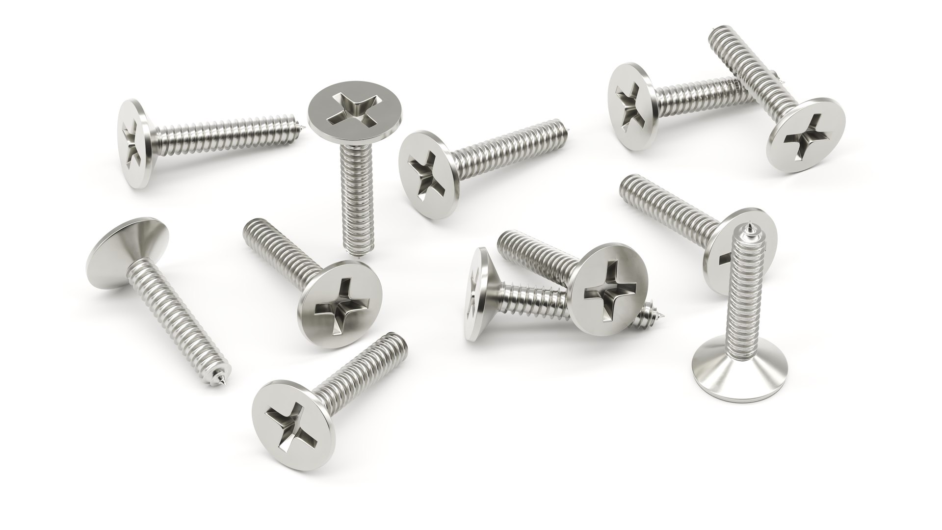 3D Screw - Self Tapping Flat Head Phillips model https://p.turbosquid.com/ts-thumb/uC/2TMqlU/Ee/preview12/jpg/1778253604/1920x1080/fit_q87/627f7dbcff4dfd969eb6f67745035948ee7ab017/preview12.jpg