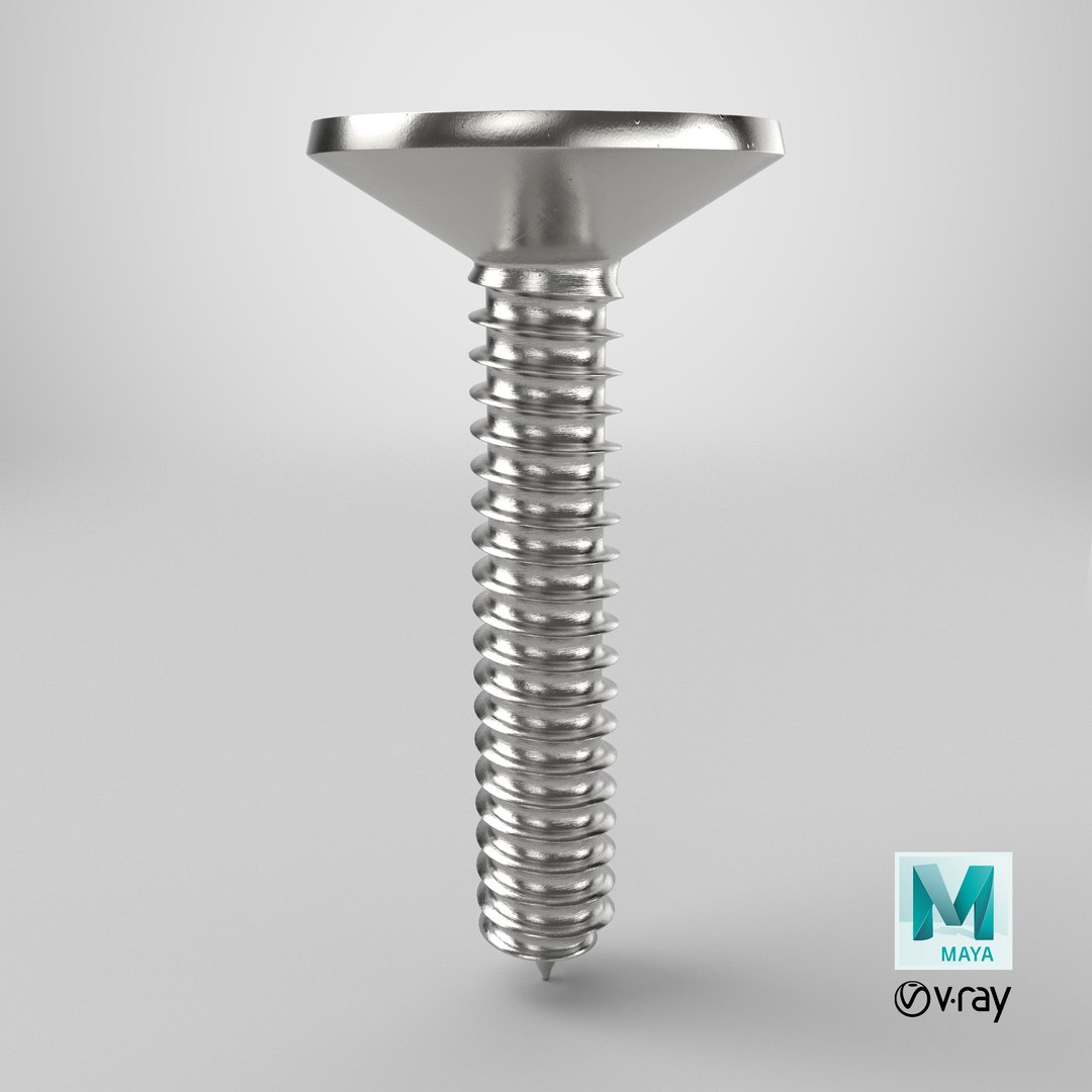 3D Screw - Self Tapping Flat Head Phillips model https://p.turbosquid.com/ts-thumb/uC/2TMqlU/cc/stemcell_maya_vray_render/png/1778502950/1920x1080/fit_q87/f2ffcfe569e53ff590a9a3af77da2af8bc71e6e6/stemcell_maya_vray_render.jpg