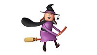 Witch witch Witch woman cartoon woman Aunt granny Halloween cartoon style riding broomstick Witch th