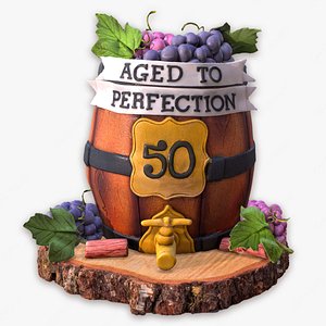 Aged To Perfection 50 Age Cake 3D model