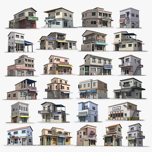 3D 25 Japanese House Collection model