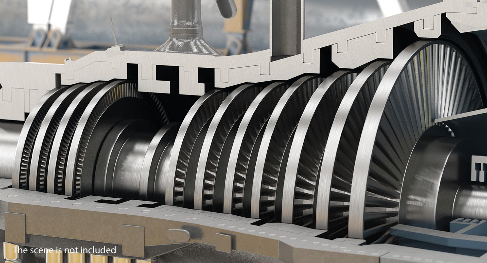 3D Steam Turbine Rotor Model - TurboSquid 1400547