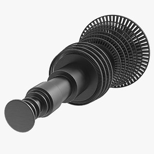 3D steam turbine rotor model