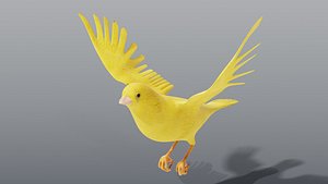 Flying Canary - Rigged Animated PBR