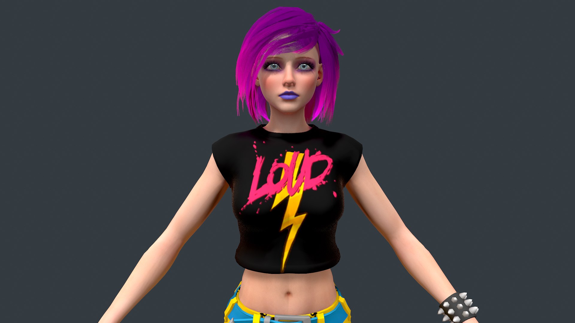 Rock Girl 3D model https://p.turbosquid.com/ts-thumb/uC/JRrKG1/at/screenshot010/png/1689107178/1920x1080/fit_q87/8fe98a9452cf04bbaa4abe28a84160bff42e70cd/screenshot010.jpg