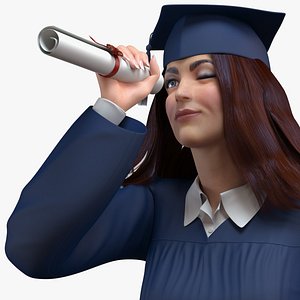 Female College Graduate holding Certificate