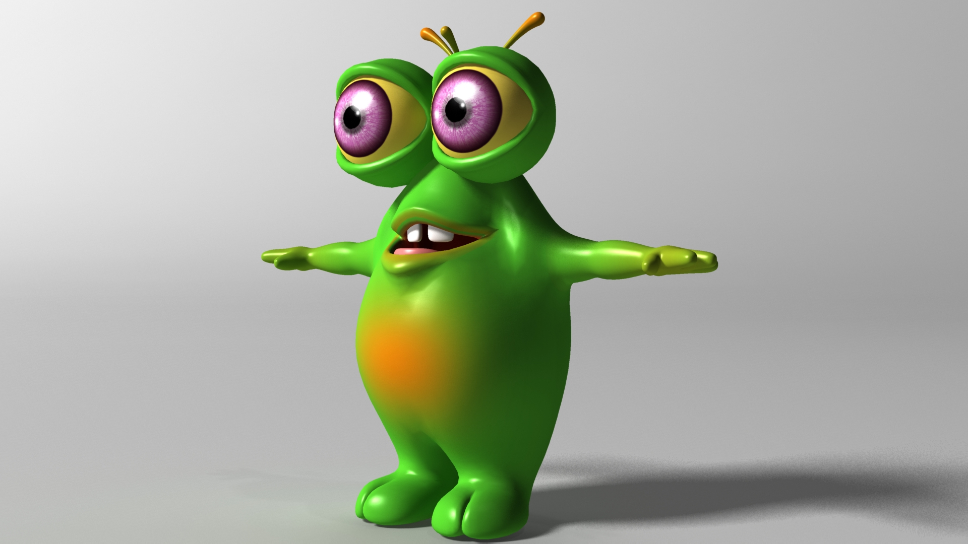 Cartoon Green Monster 3D Model - TurboSquid 1853865