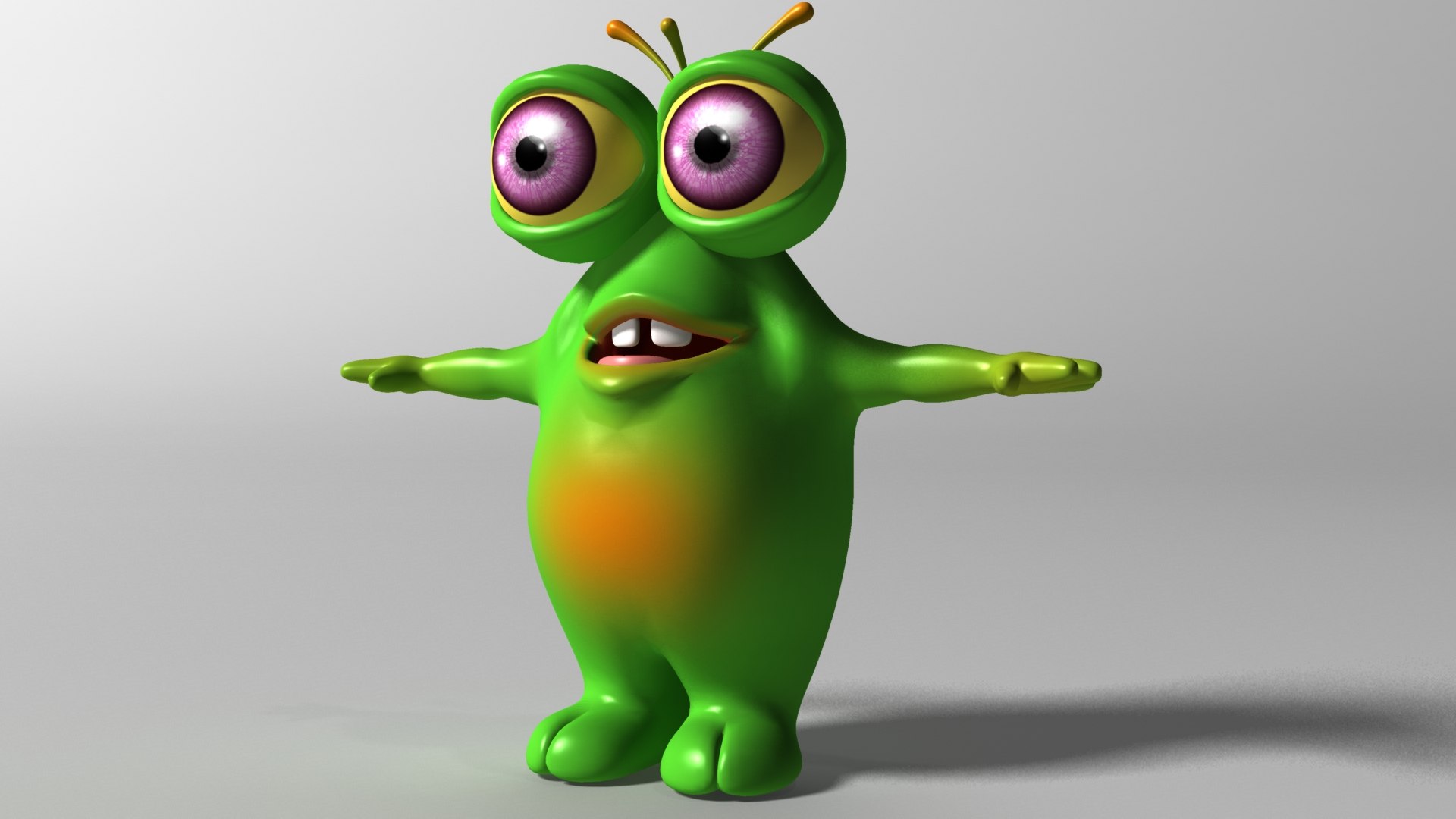 Cartoon Green Monster 3D Model - TurboSquid 1853865